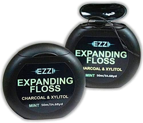 Xylitol Dental Floss - PFAS-Free, Mint Flavored, Shred-Resistant Expanding Nylon Floss, 50 Meters