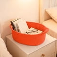 thumbnail image 1 of Woven Fabric Rope Storage Basket with Soft Handle for Organizing Toys, Toiletries, and Home Decor Orange, 1 of 6