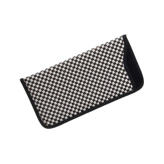 Woven Fabric Slip In Eyeglass Case, Fits Medium to Large Frames, Brown/ Silver