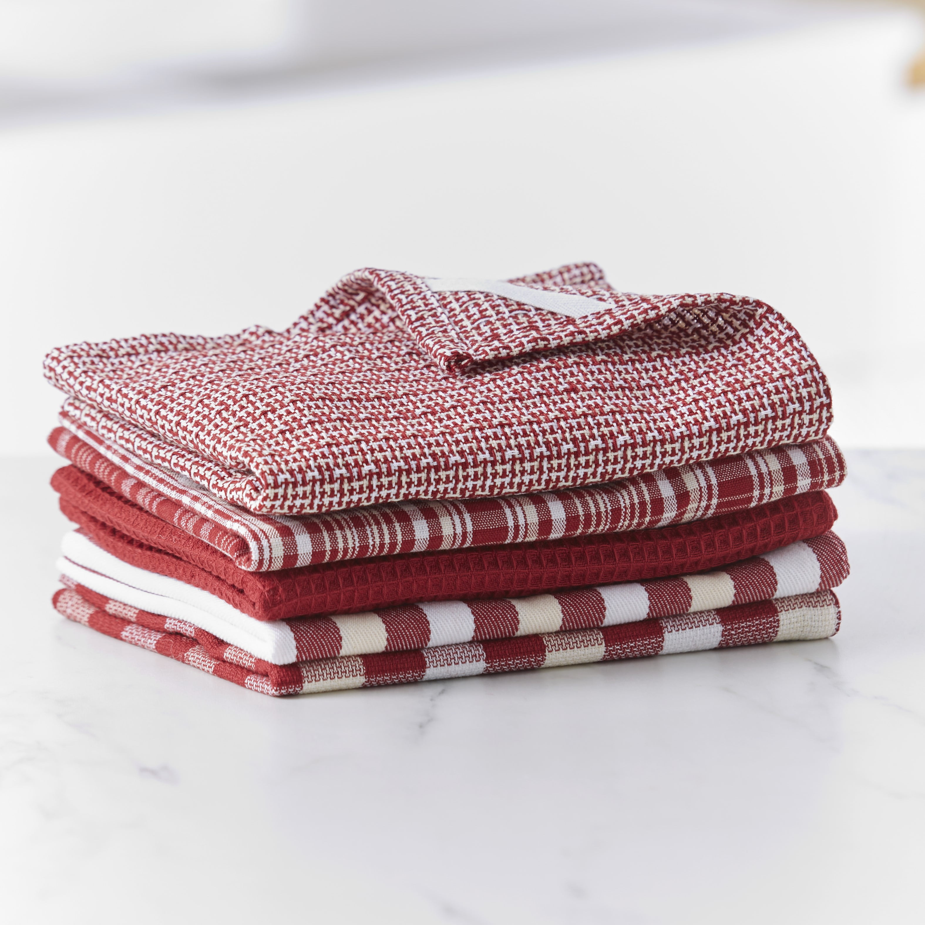 Woven Farmhouse Kitchen and Bathroom Hand Towel Set - 5 Pieces