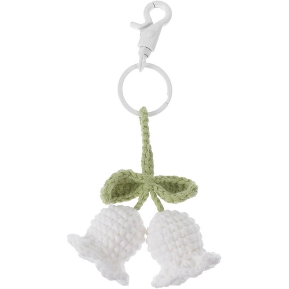 Woven Flower Keychain Floral Keyring Weave Crochet Keychain Handmade Keychain Cute Flower Keychains Decorative Keychain Woven Flower Key Pendant