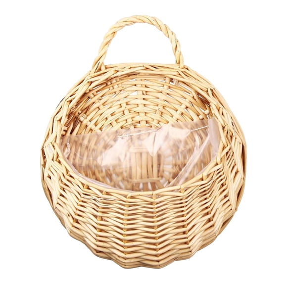 Woven Flower Pot Rattan Hanging Flower Pot Round Plant Basket Bonsai Flower Pot Flower Stand Garden Balcony Container