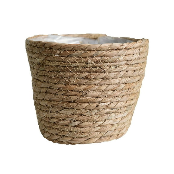 Woven Flower Storage Pot Planter for Patio and Garden - Versatile Straw Covered Pots for Indoor and Outdoor Use