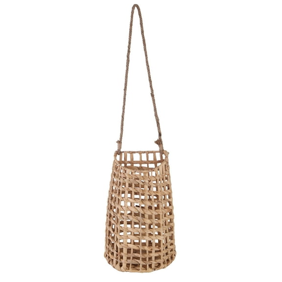 Woven Front Door Basket, Water Hyacinth Hanging Wall Flower Basket, Wall Decor Boho Decoration for Home, Garden, Pantry