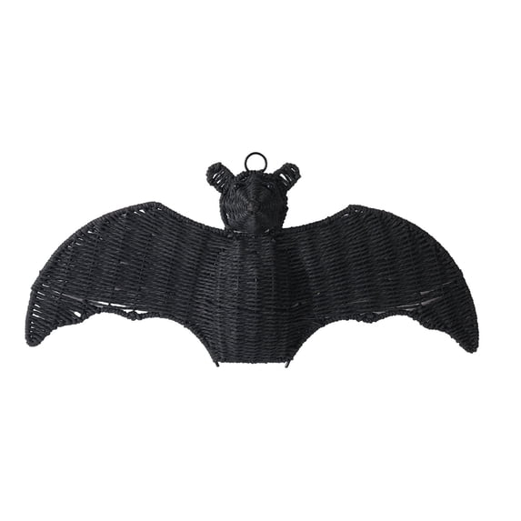 Woven Halloween Decorations – Halloween Rattan Bat, Black Hanging Bat Halloween Decoration, Halloween Woven Bat Decor, Rustic Woven Wicker Bat for Haunted House Party Home Garden Patio Wall Decor