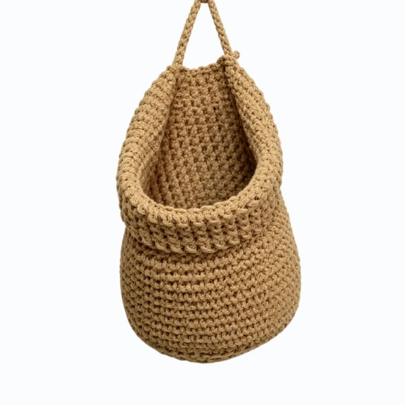 Woven Hanging Basket for Kitchen,Teardrop Wall Mounted Container Bag for Entryway Items Sorting,Kitchen Tidying,Fruit Vegetable Onion and Potato Storage