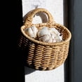 thumbnail image 1 of Woven Hanging Basket Wall Storage,Farmhouse Rattan Flower Bin Kitchen Onion Organizer Rustic Handle Basket Container for Ginger Garlic,Boho Fruit Basket for Plants, Flowers, 1 of 5
