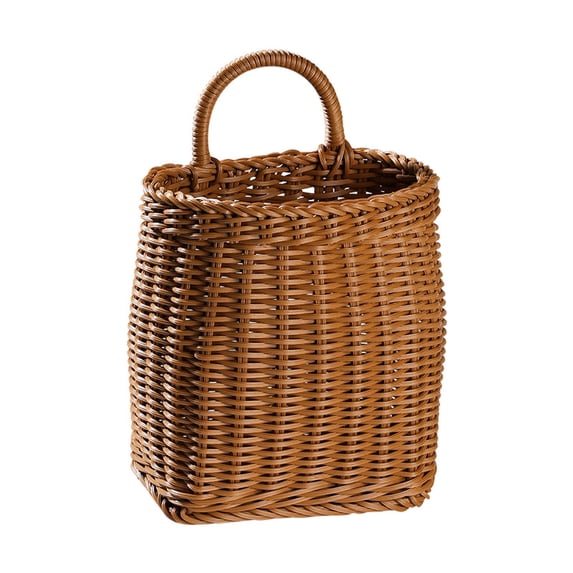 Woven Hanging Wall Basket for Front Door – Imitation Wicker Door Basket for Mail, Flowers & Home Storage, Wall Hanging Basket for Garden Farmhouse
