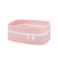thumbnail image 1 of Woven Holiday Gift Storage Basket with Lid - Decorative and Functional Storage Bin for Christmas, Easter, and Home Organization ( Pink ), 1 of 6