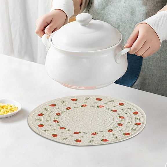 Woven Insulated Placemats Table Mats Printed Placemats Round Pot Mats Bowl Mats, Xinsrenus Under $5! Woven Insulated Placemats Table Mats