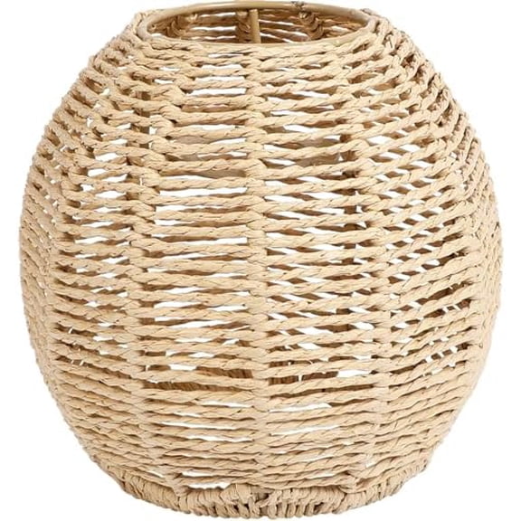 Woven Lamp Shade with Metal Frame, Boho Round Small Lampshade Replacement, Woven Light Shade for Pendant Chandelier Wall Sconces Ceiling Fan Light Covers, 5.5x5.9 Inch, Khaki$$Tools & Hardware Other