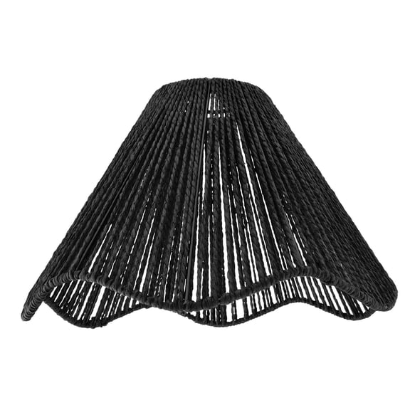 Woven Lampshade Boho Light Shade for Living Room Dining Table Kitchen Island Black