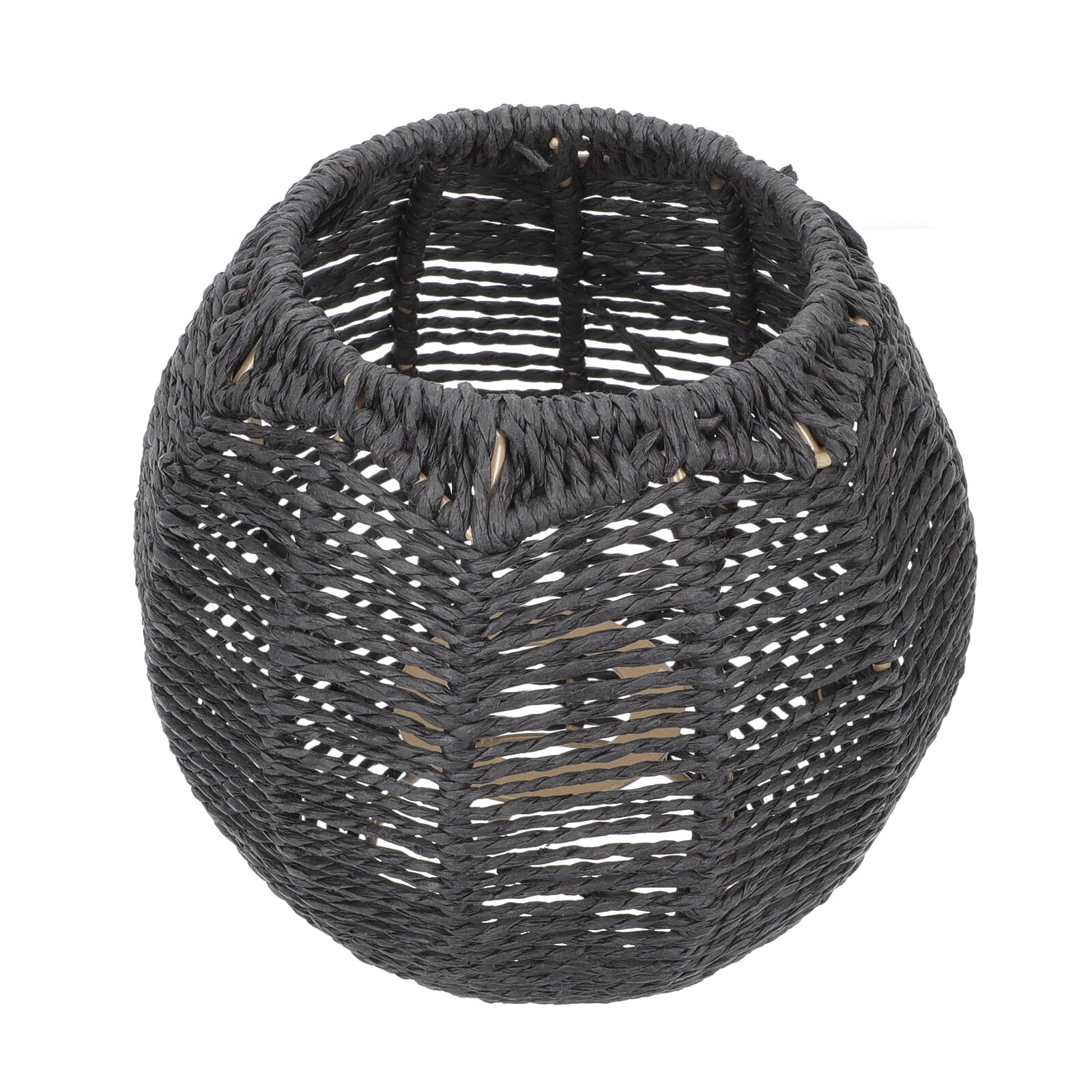 Raindrops Black Woven Paper Rope Lamp Shade for Modern Decor Adds Warm ...