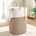 thumbnail image 1 of Woven Laundry Basket for Clothes, 100L Large Rectangle Laundry Hampers with Beads Tassel, Nursery Storage Basket for Toys, Tall Dirty Clothes Hamper for Bedroom Aesthetic, Laundry Room Organization, 1 of 18