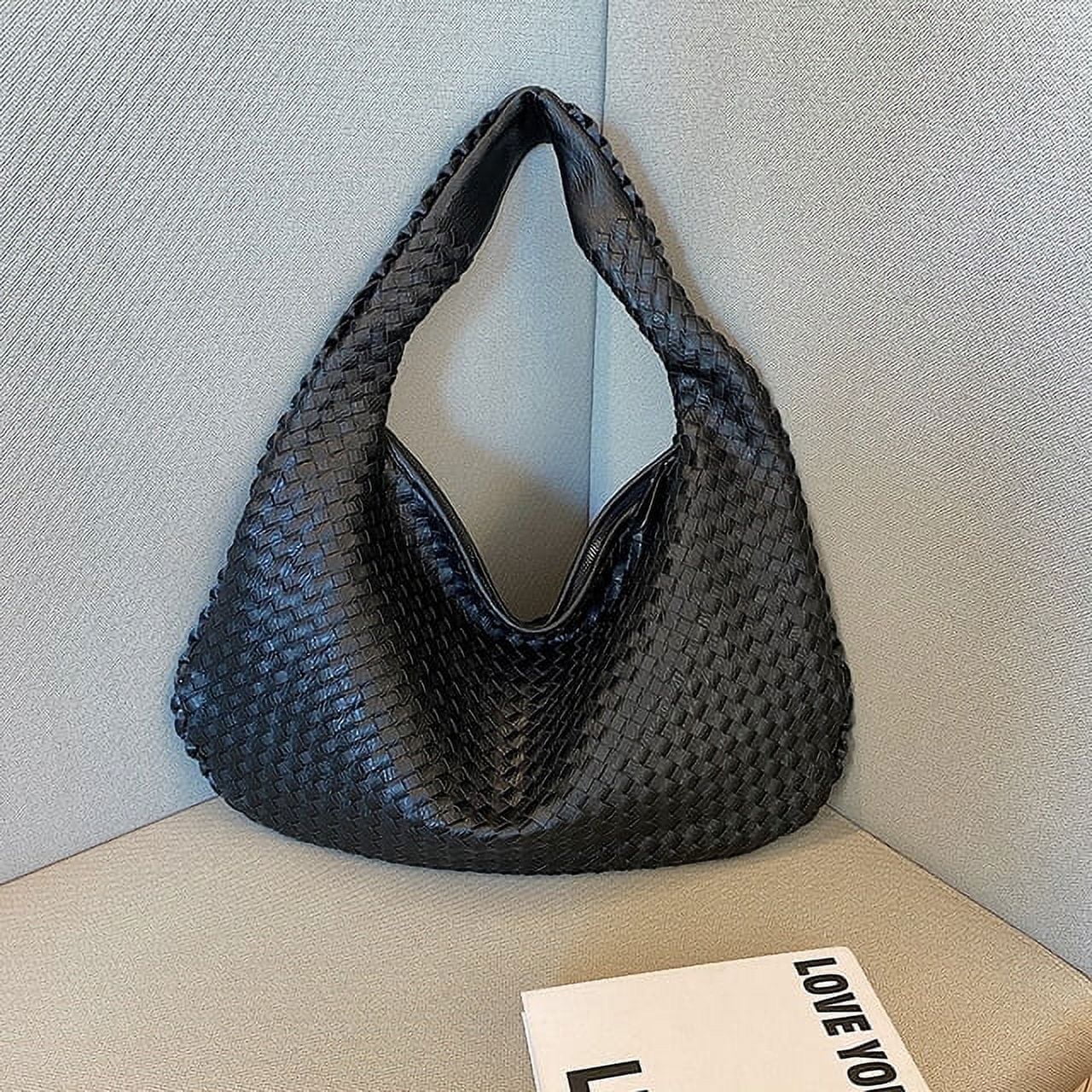 Woven Leather Bag Handbag High Quality Black Gray Blue Pink Brown Shoulder Tote Bag for Women