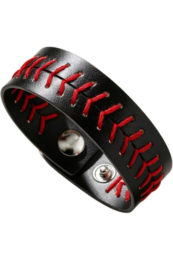 Woven Leather Baseball Softball Rugby Braided Rope Stackable Bracelet for Women Men Jewelry Sports Day Charm Handmade Sports Team Statement Handmade