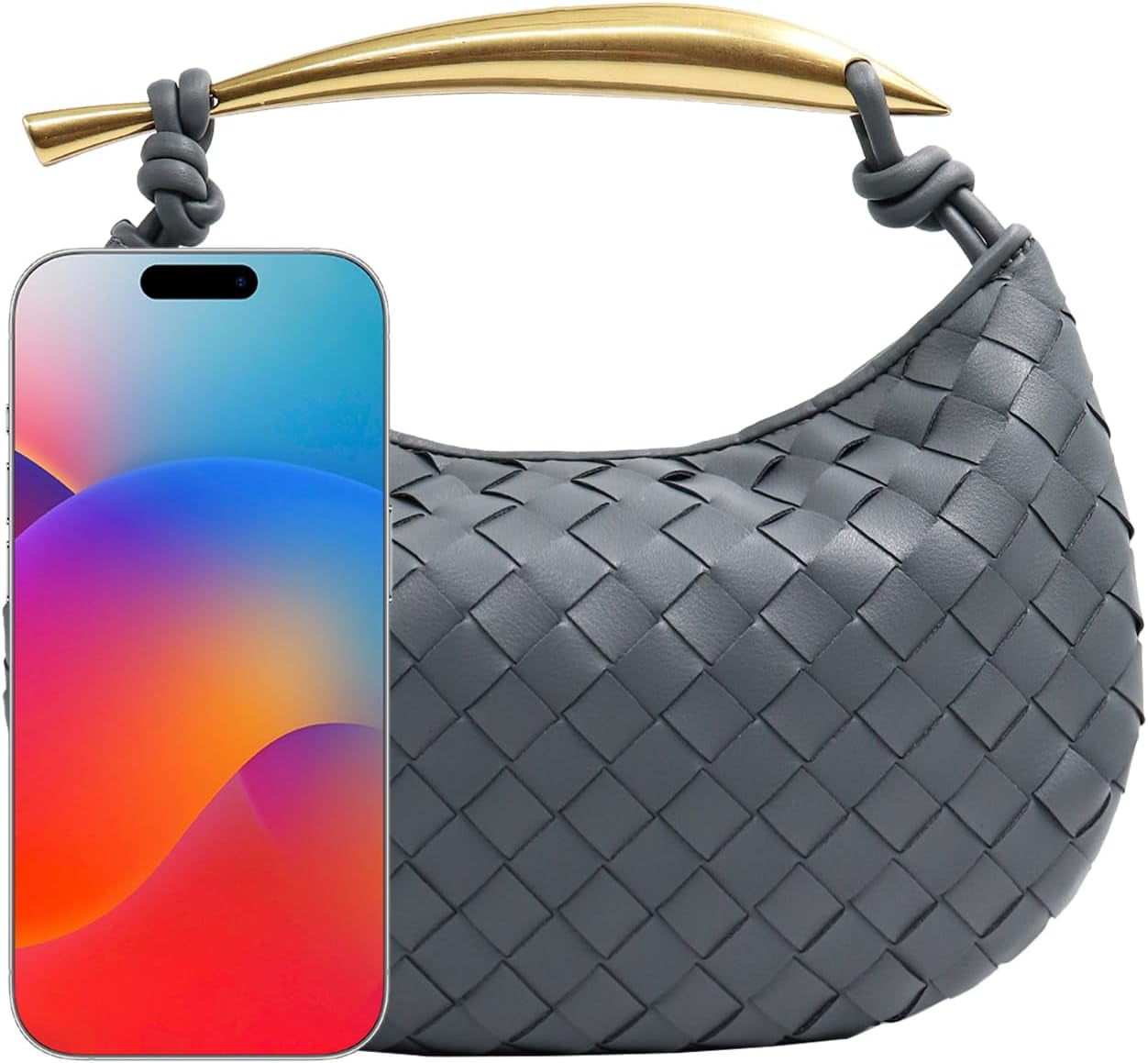 Woven Leather Dumpling Bag Dinner Handbag For Women Purse Hobo Bag Knotted Evening Bag Knotted Handbag