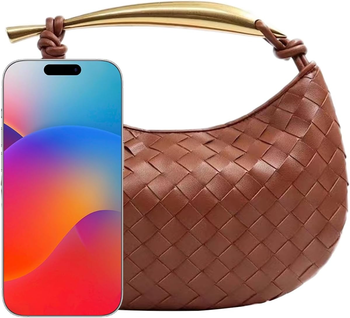 Woven Leather Dumpling Bag Dinner Handbag For Women Purse Hobo Bag Knotted Evening Bag Knotted Handbag