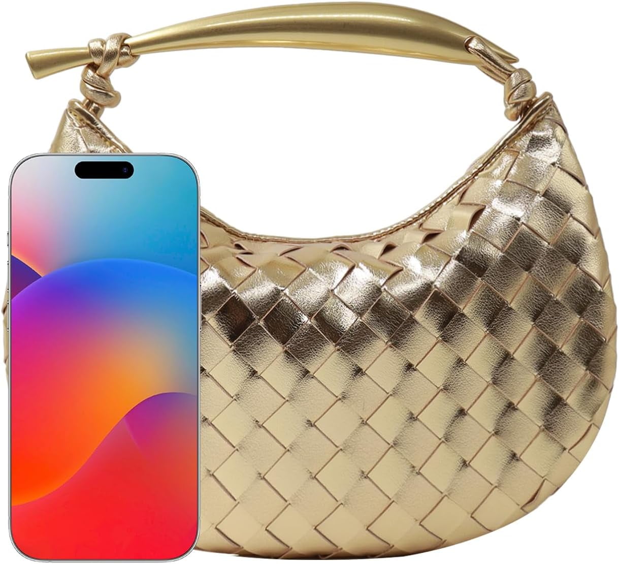 Woven Leather Dumpling Bag Dinner Handbag For Women Purse Hobo Bag Knotted Evening Bag Knotted Handbag