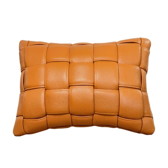 Woven Leather Throw Pillows
