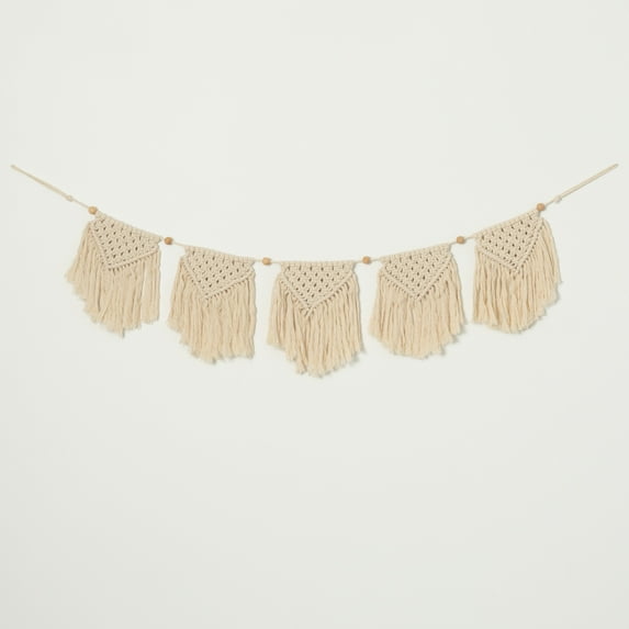 Woven Macrame Garland Multicolor 47"H