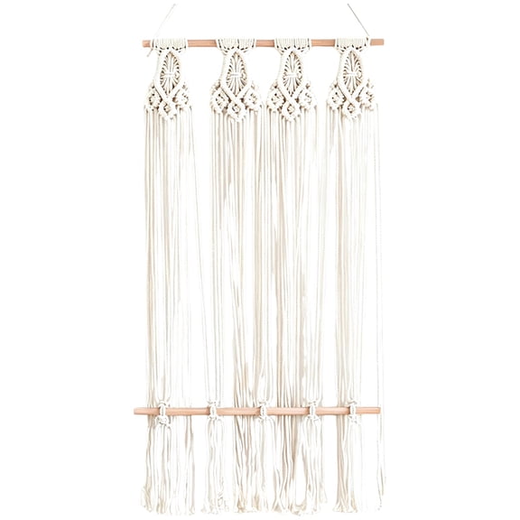 Woven Macrame Photo Hanger, 15.7 x 39.4 in / 40 x 100 cm Cotton Boho Wall Decor with Clips, Hanging Picture Display Holder for Wall Mounted Artwork, Keepsakes