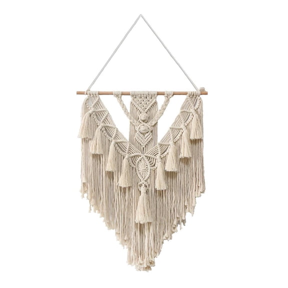 Woven Macrame Wall Hanging Curtain - Boho Wall Tapestry - Bohemian Macrame Curtain for Living Room, Bedroom, Nursery, Window, Wedding Backdrop