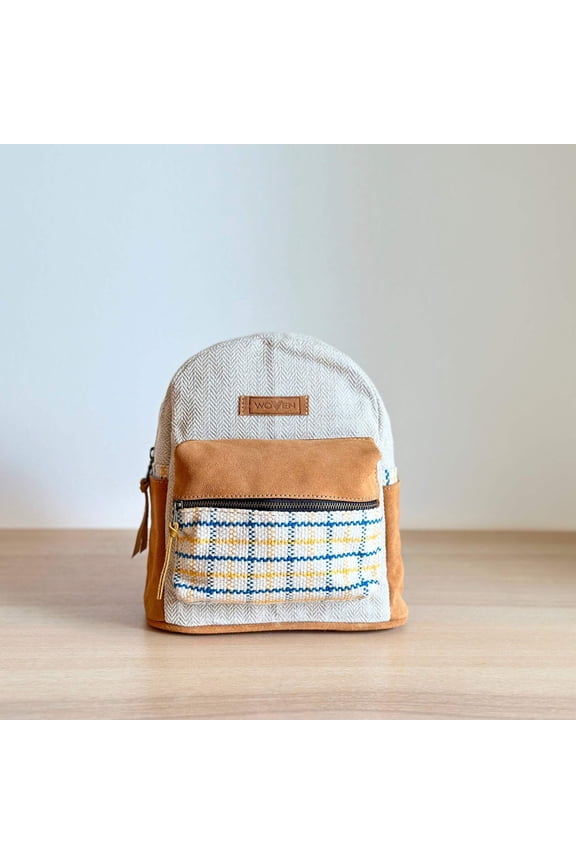 Woven Mini Backpack - Plaid