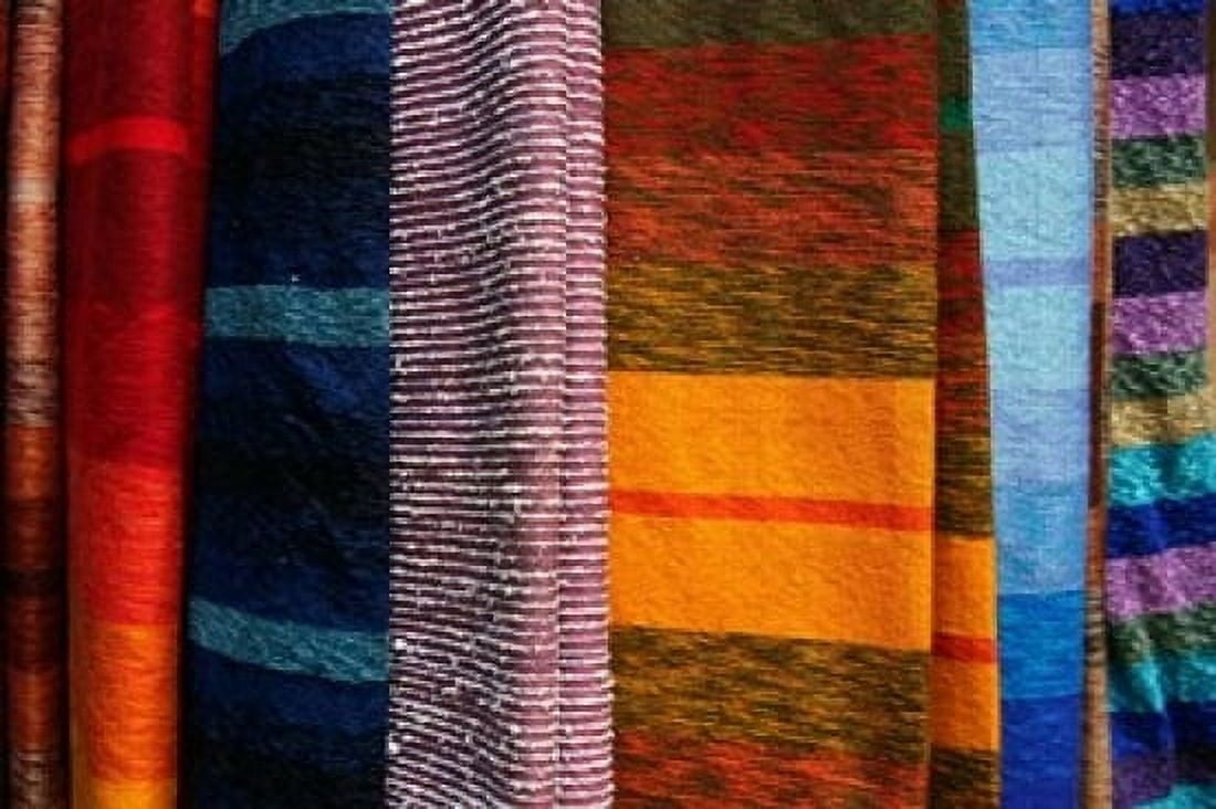 Woven Moroccan silk scarves Fes Morocco Africa Canvas Art - Kymri Wilt DanitaDelimont (19 x 12)