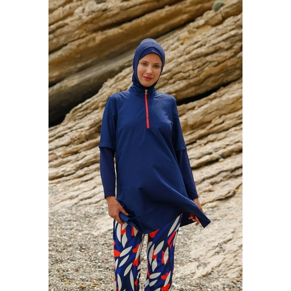 Woven Navy Burkini Modest Swimwear M2262 USA