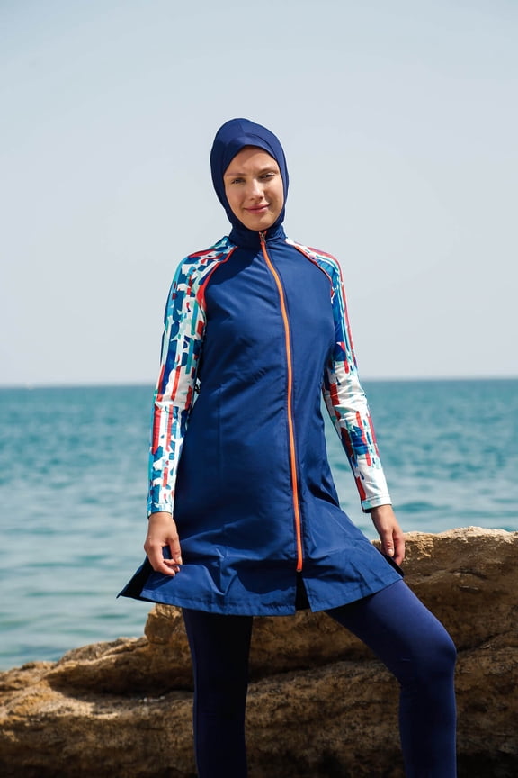 Woven Navy Burkini Modest Swimwear M2267 USA