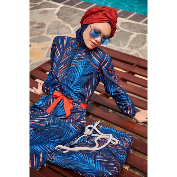 Woven Navy Burkini Modest Swimwear M2305 USA