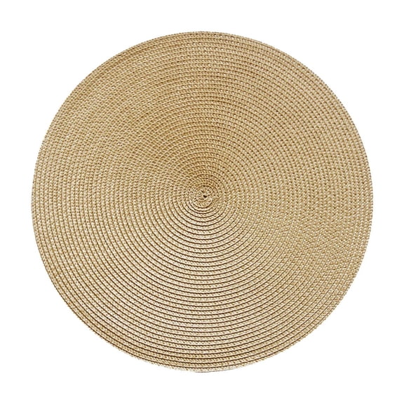 Woven Oil-Proof and Heat Insulation Place Mat for Dining Table, Waterproof Household Decor, 38cm Round Kitchen Pad