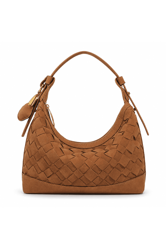 Woven PU Handbag, Braided Top Handle Shoulder Bag, 10.2 x 3.5 x 7.9 in Lightweight Crossbody and Underarm Purse for Commute, Shopping, Date Night and Daily Outfits