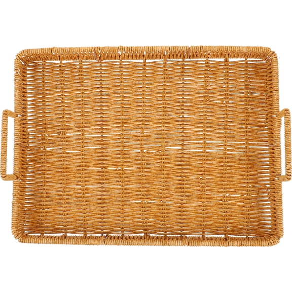 WASHWEPE Serving Tray with Handles for Restaurant 1Pcs 14.6x10.6x1.6in