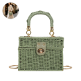 thumbnail image 1 of Woven Paper Rope Handbag with Detachable Chain Strap for Women Summer Casual Crossbody Purse Boho Style Travel Beach Bag, 1 of 5