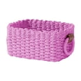 thumbnail image 1 of Woven Paper Rope Wicker Basket for Organizing, Decorative Organizer with Handle, Storage Baskets for Shelves, Bedroom, Kitchen and Home, 9.84x7.48x5.51in, 1 of 6