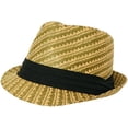 thumbnail image 1 of Woven Paper Straw Fedora (Olive - Small / Medium), 1 of 2