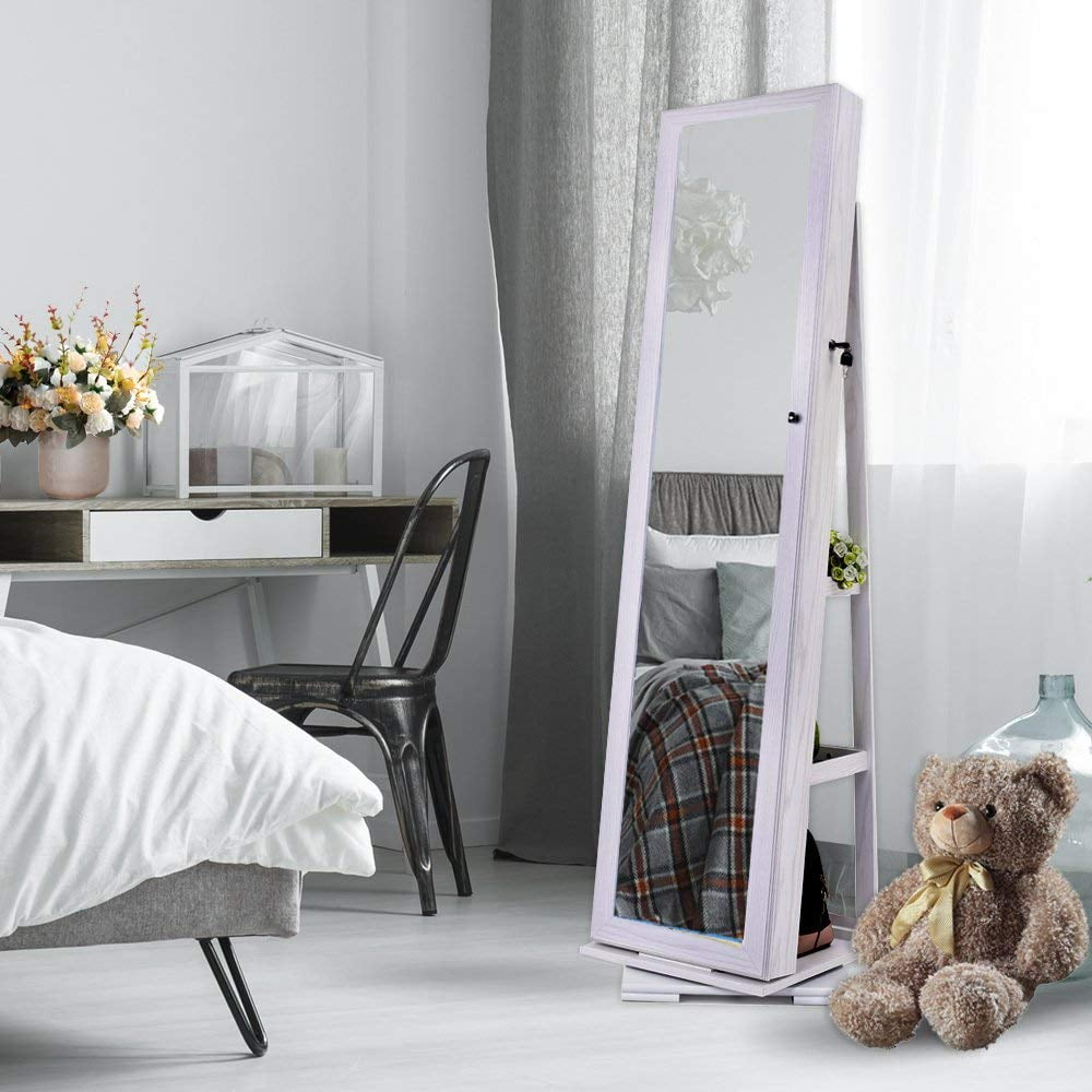 Woven Paths 360 Degree Rotatable Jewelry Armoire with Free