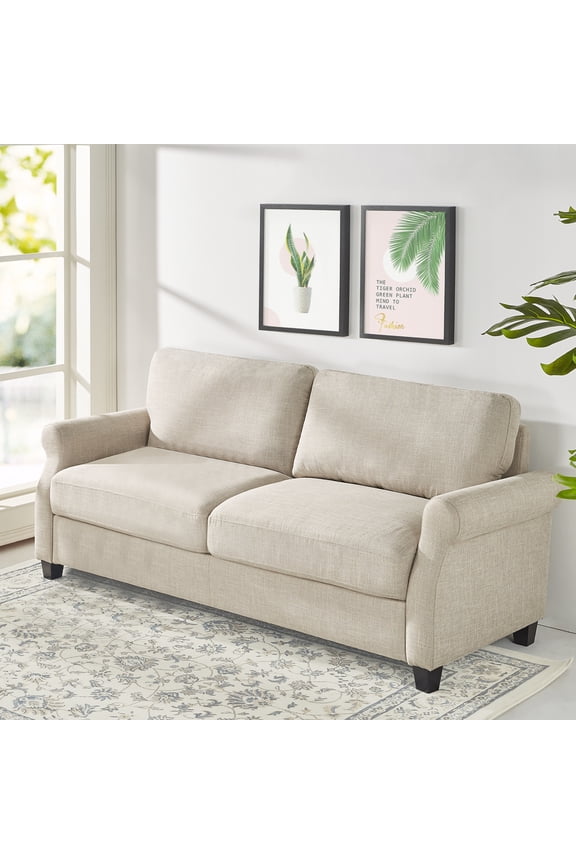 77" Josh Sofa Couch, Beige Fabric