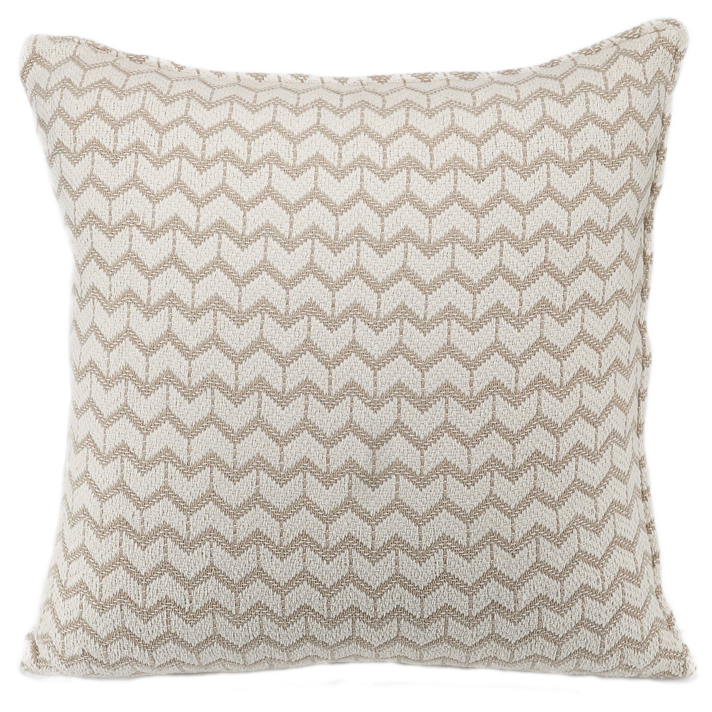 Sand Beige Cotton Floor Cushion with Orthopedic Foam, 27" x 27"