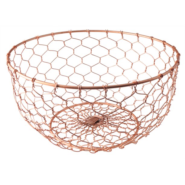 Woven Paths Copper Finish Chicken Wire Basket