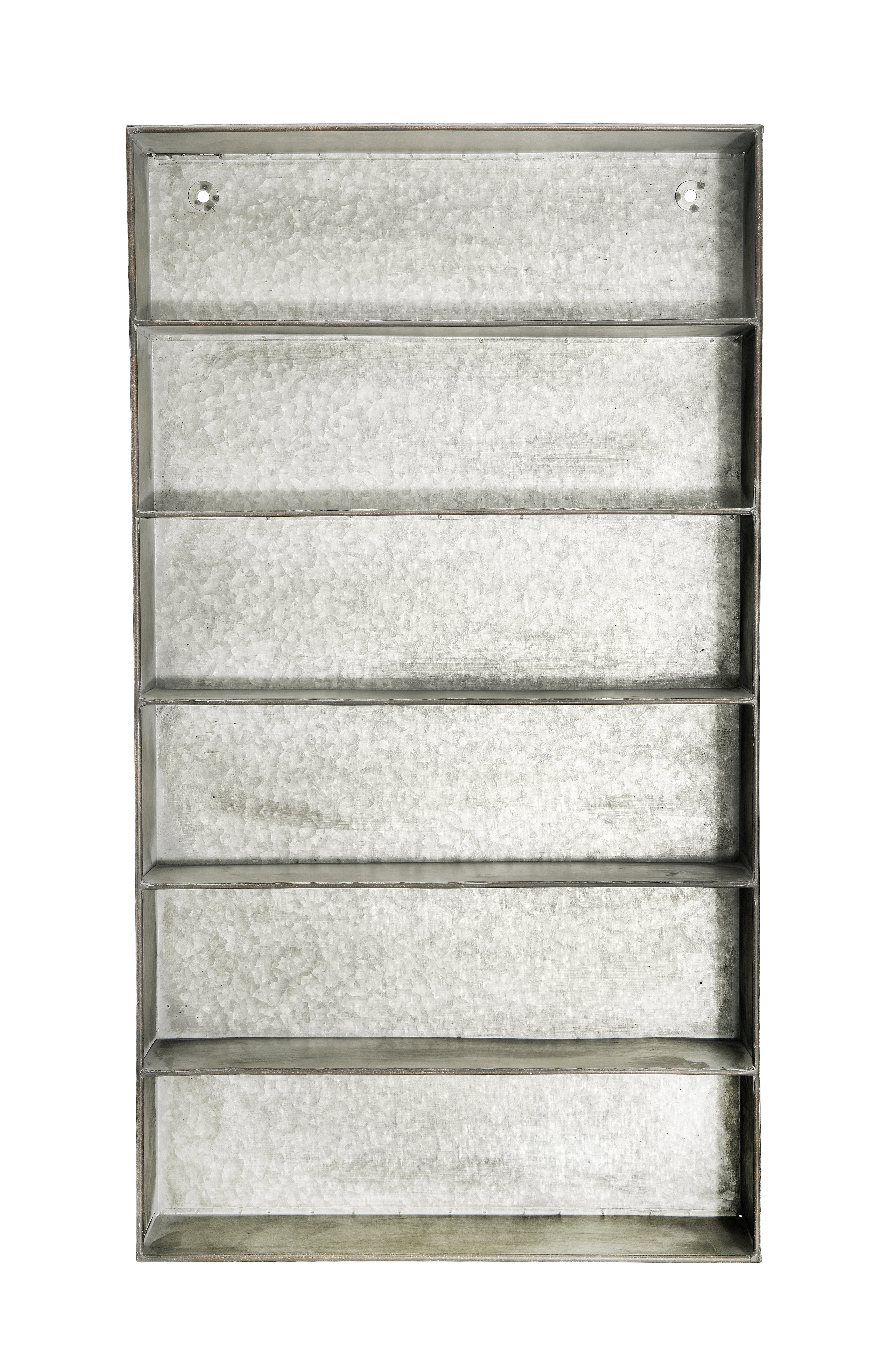 Woven Paths Distressed Grey Metal 6 Tier Wall Shelf