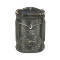 thumbnail image 1 of Woven Paths Embossed Tin Post Box in Distressed Grey Finish, 1 of 6