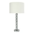 thumbnail image 1 of Woven Paths Faceted Metal Table Lamp with Stacked Column Design, 1 of 1