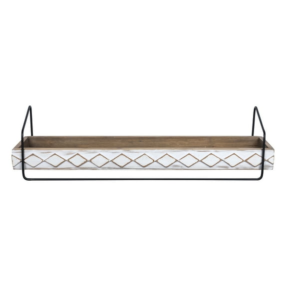Woven Paths Farmhouse Patterned Wall Shelf