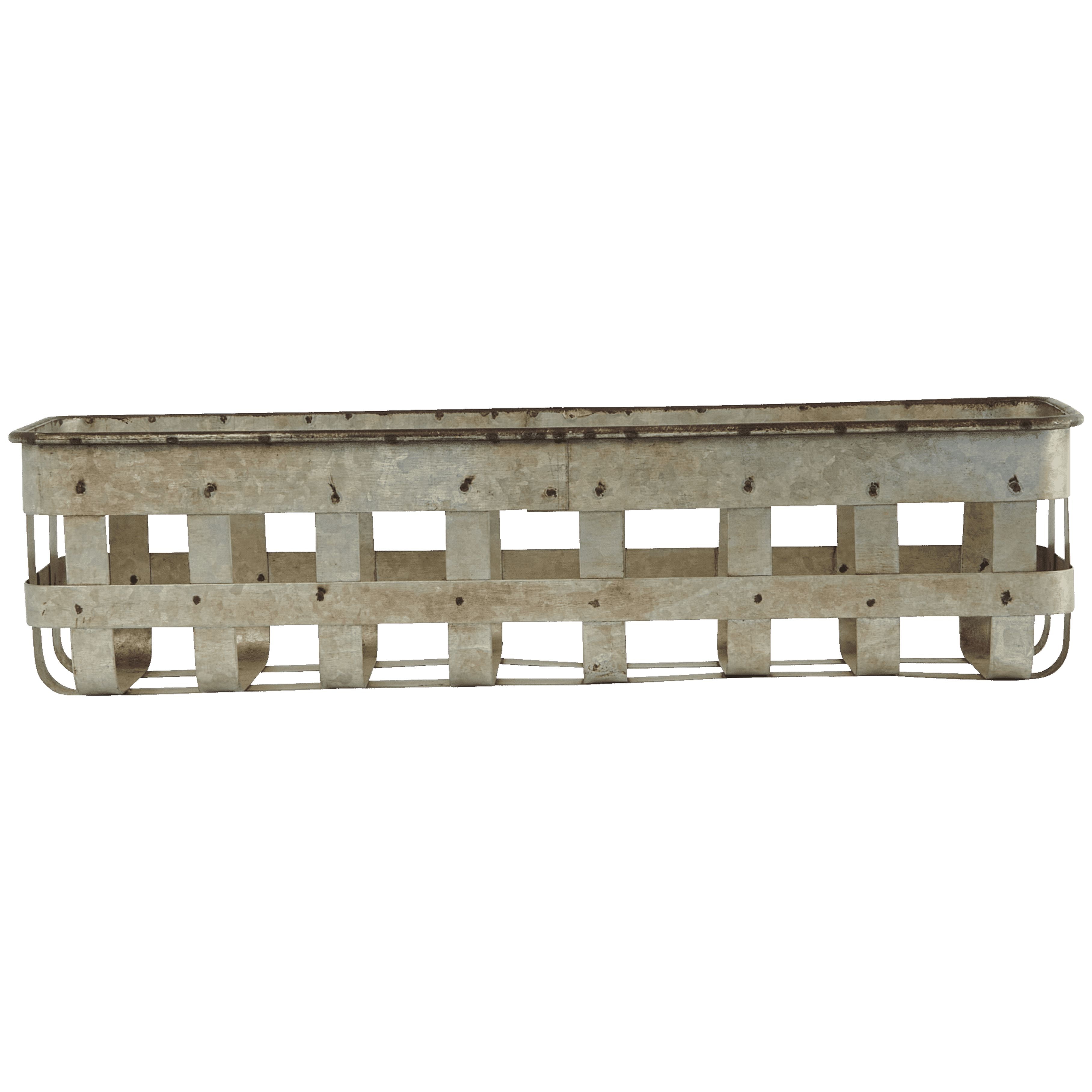 Woven Paths Galvanized Iron Open Weave Baskets, Set of 3 Pieces