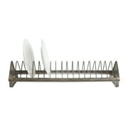 Woven Paths Metal 18 Plate Rack, Gray