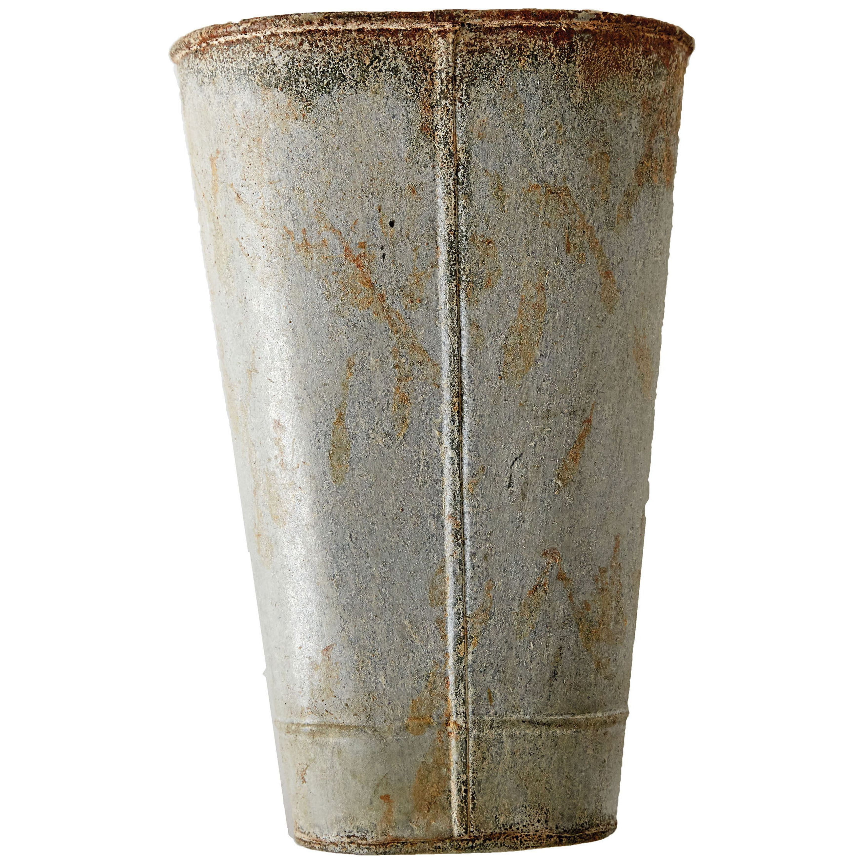 Woven Paths Metal Wall Bucket with Distressed Zinc Finish