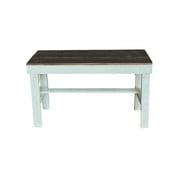 Woven Paths Reclaimed Wood Entryway Bench, Dark Brown & White